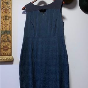 Chic lined blue french body-con dress